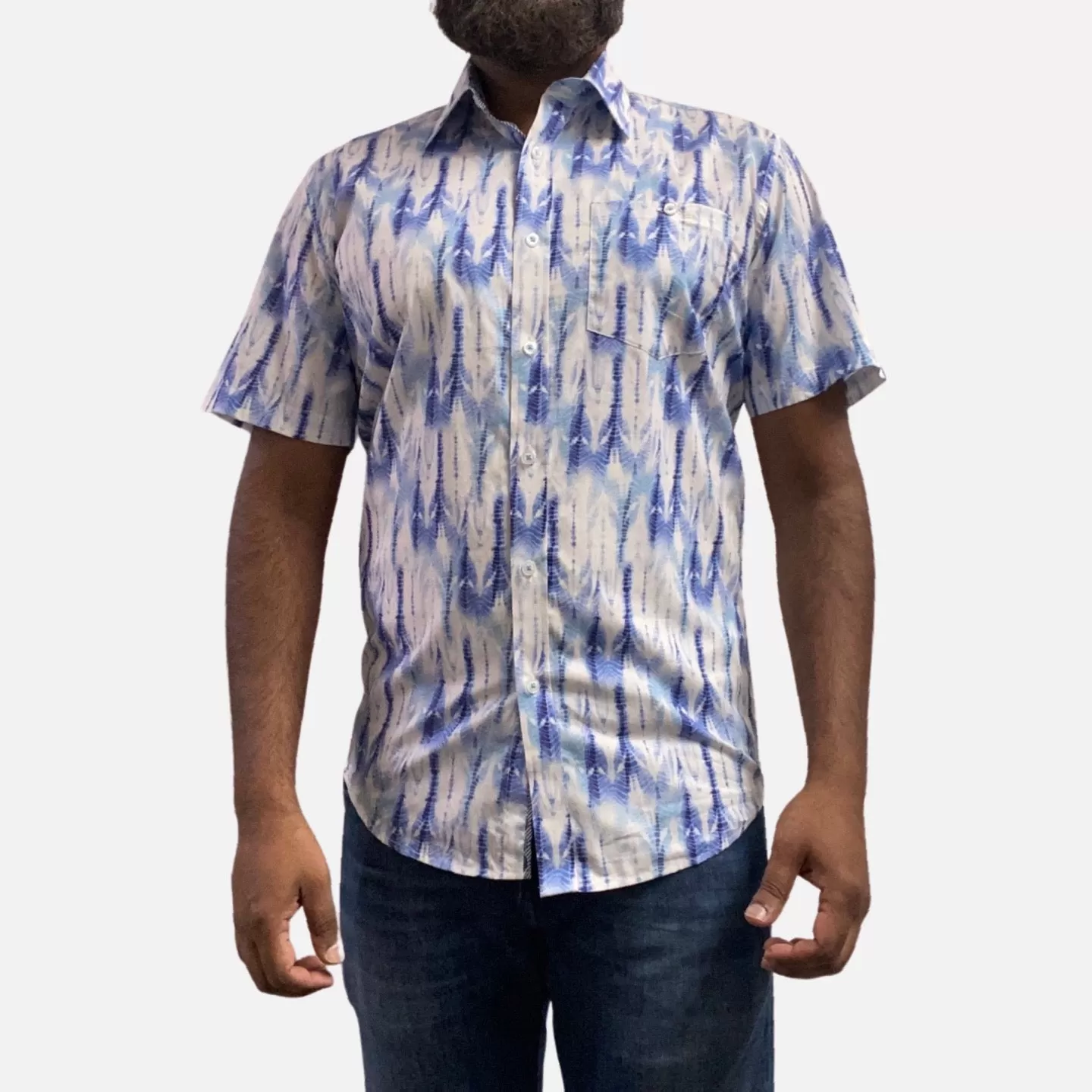 Mens Blue Casual Summer Shirt