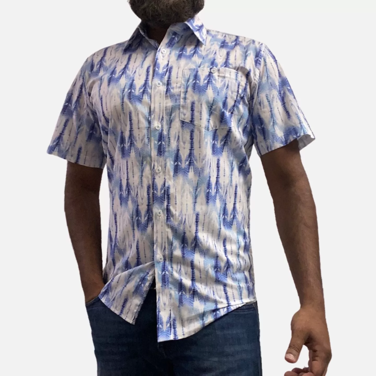 Mens Blue Casual Summer Shirt