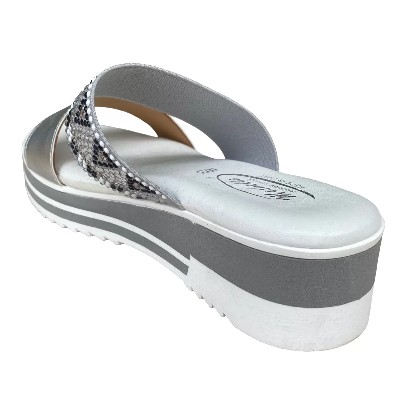 Michelle women's sandal with double soft footbed band OARA1520 silver 