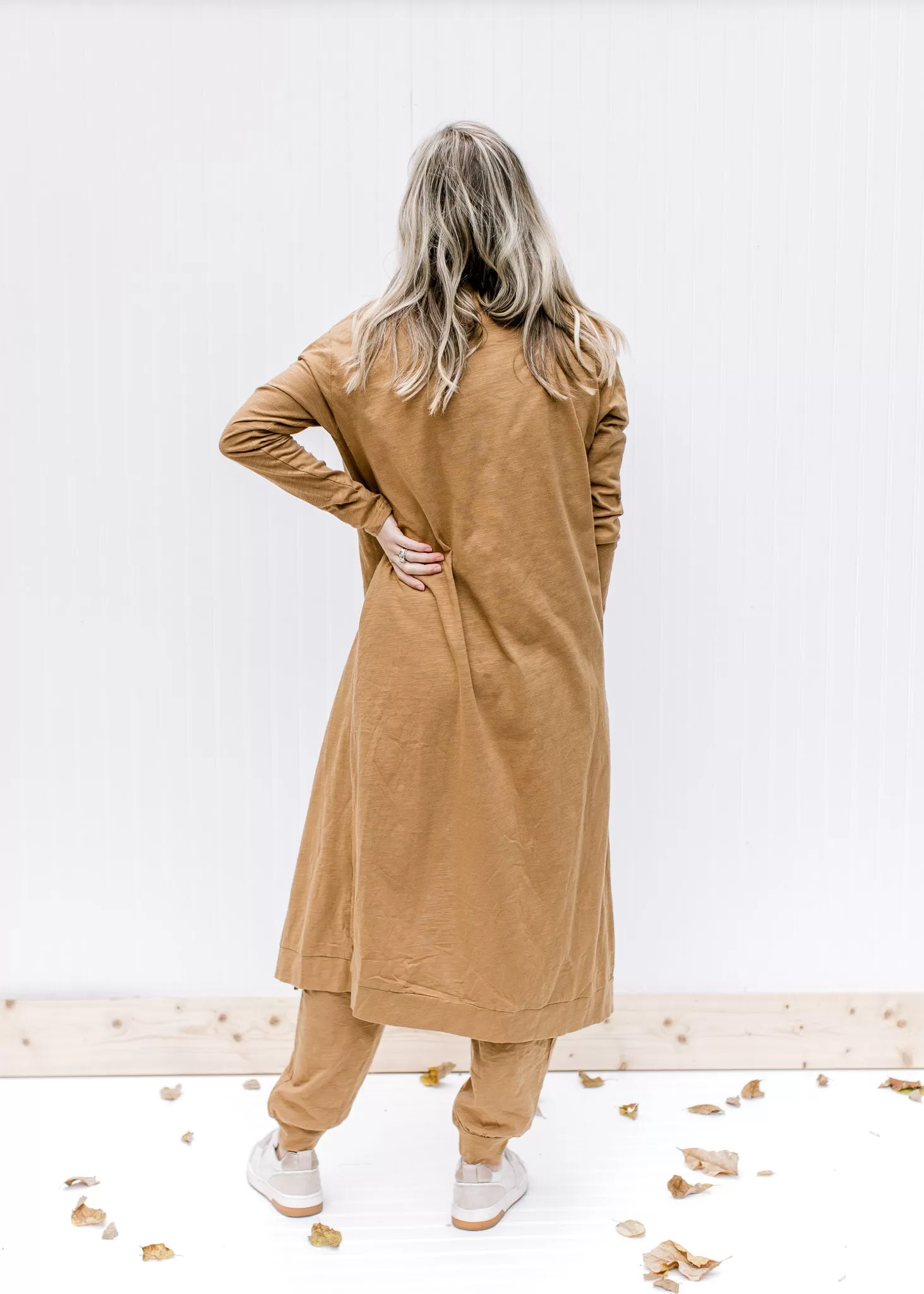 Mocha Jumpsuit Cardigan Set