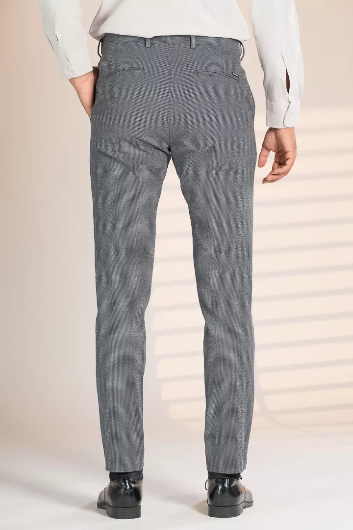 Moon Grey Seersucker Checks Pants