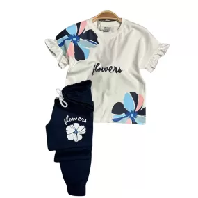 Mosaic Flowers Girl Jogger Set