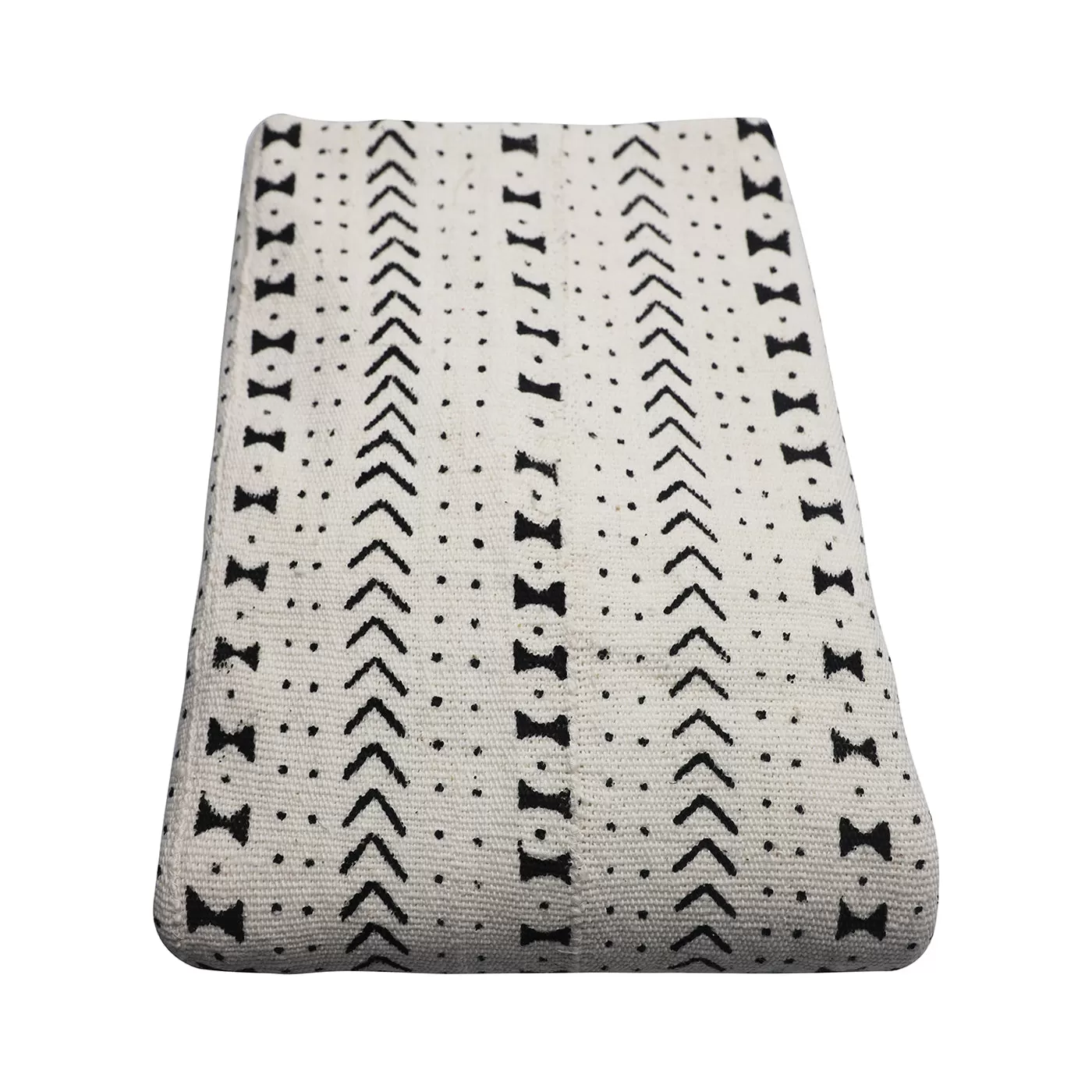 Mud Cloth Textile | Oversize Throw Blanket White