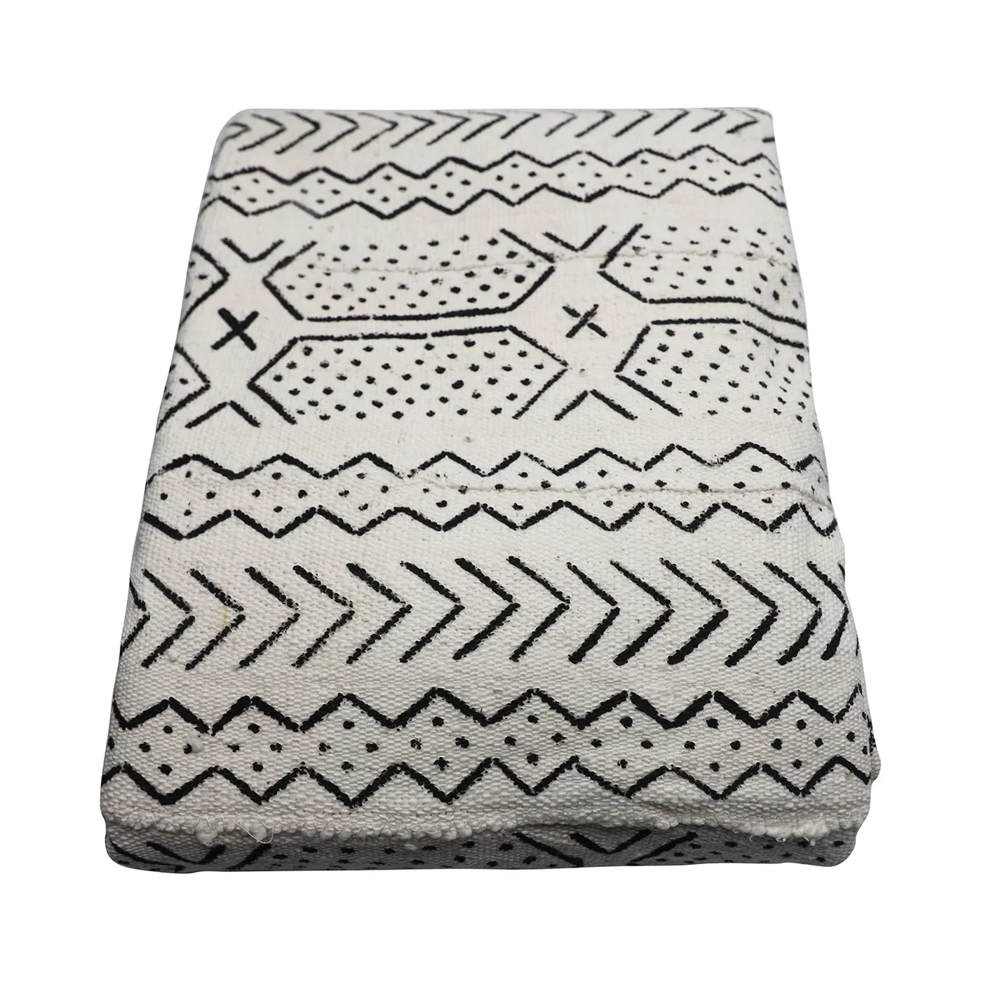 Mud Cloth Textile | Oversize Throw Blanket White