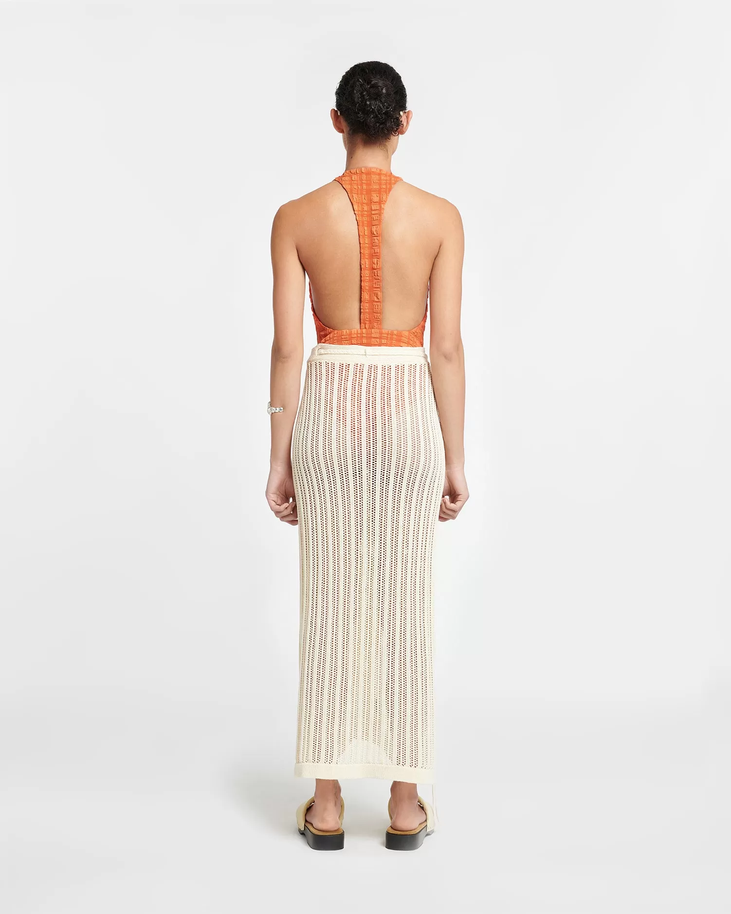 Namir - Crochet Sarong Skirt - Creme