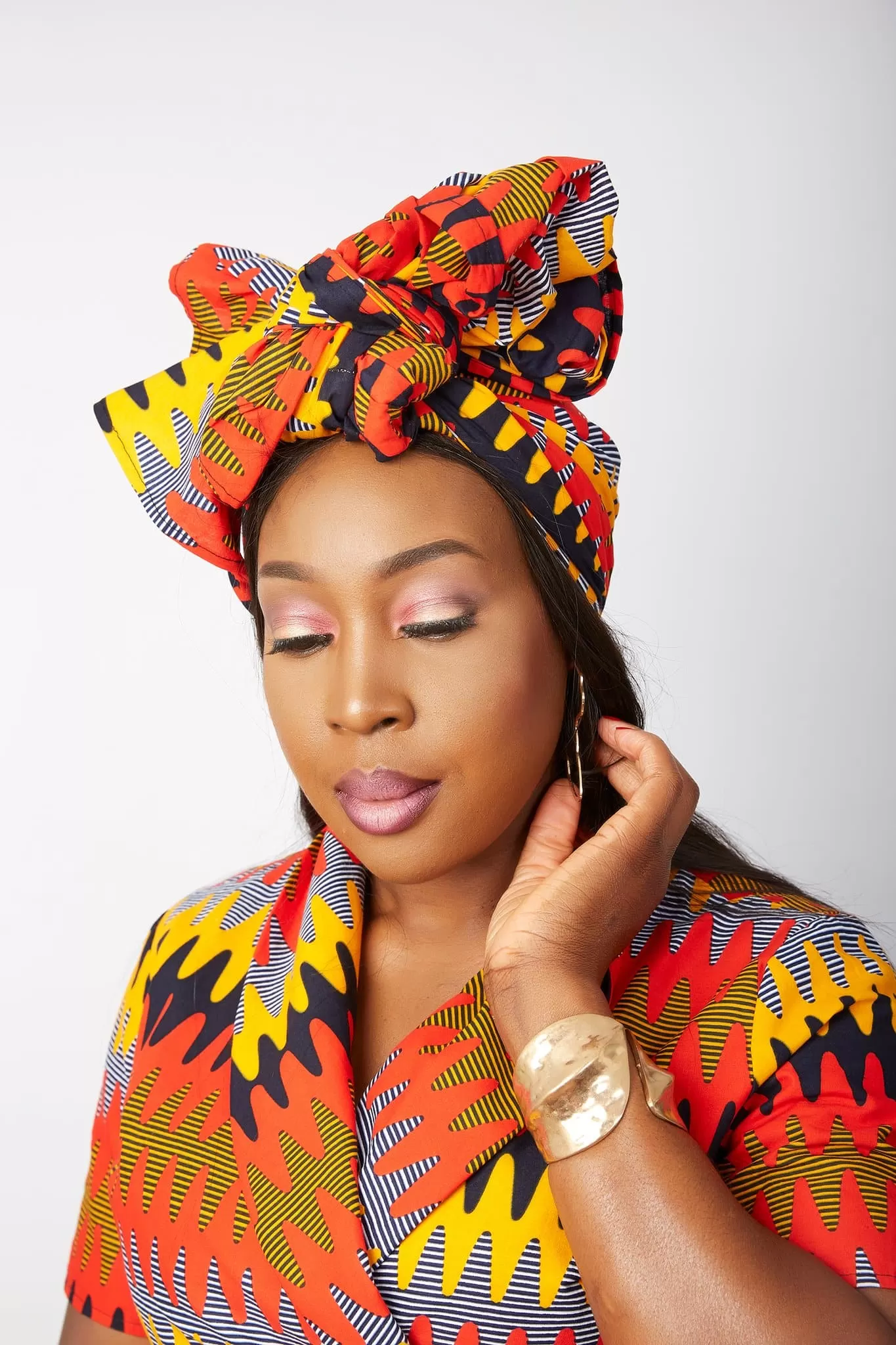 New In African Ankara Print Headwrap/Headtie - Toke