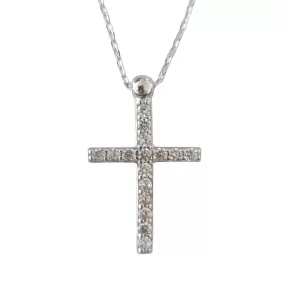 Nina Cross Necklace Silver medium