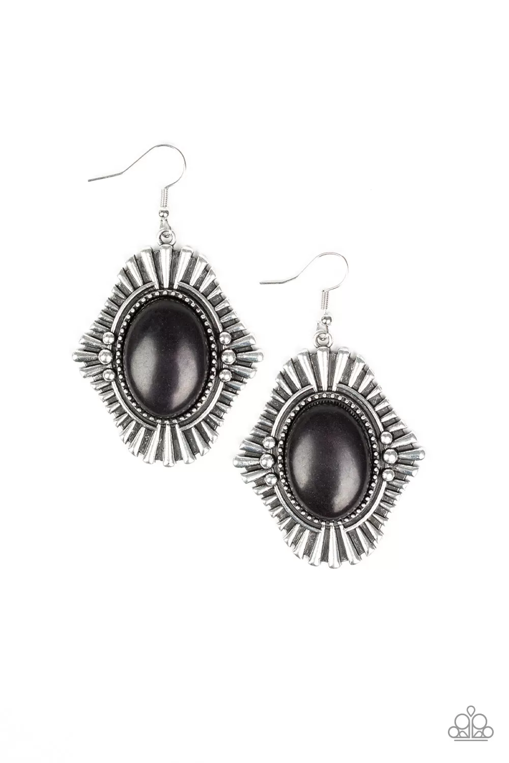 Paparazzi Earring ~ Easy As PIONEER - Black