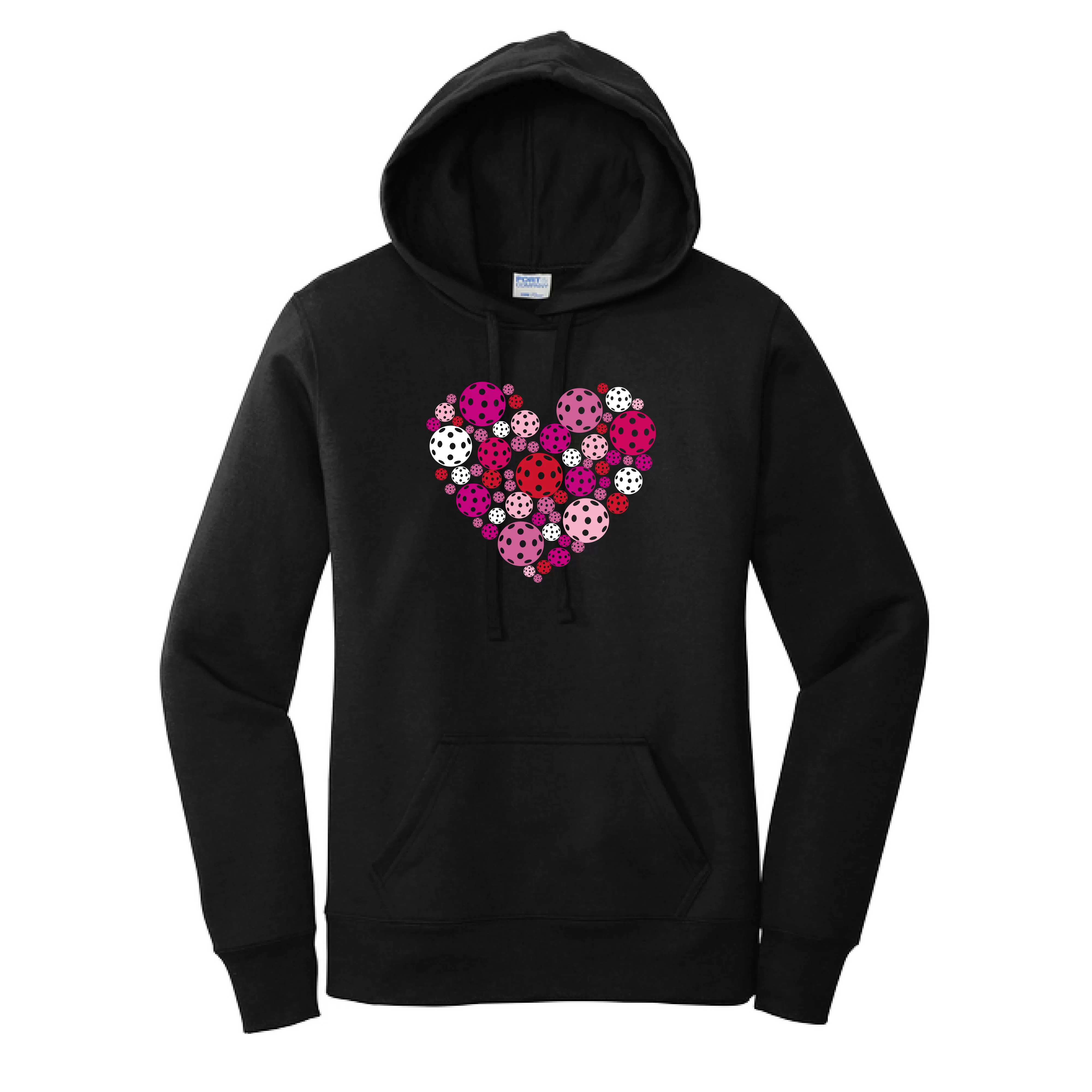 Pickleball Heart | Women’s Fitted Hoodie Pickleball Sweatshirt | 50% Cotton 50% Poly Fleece