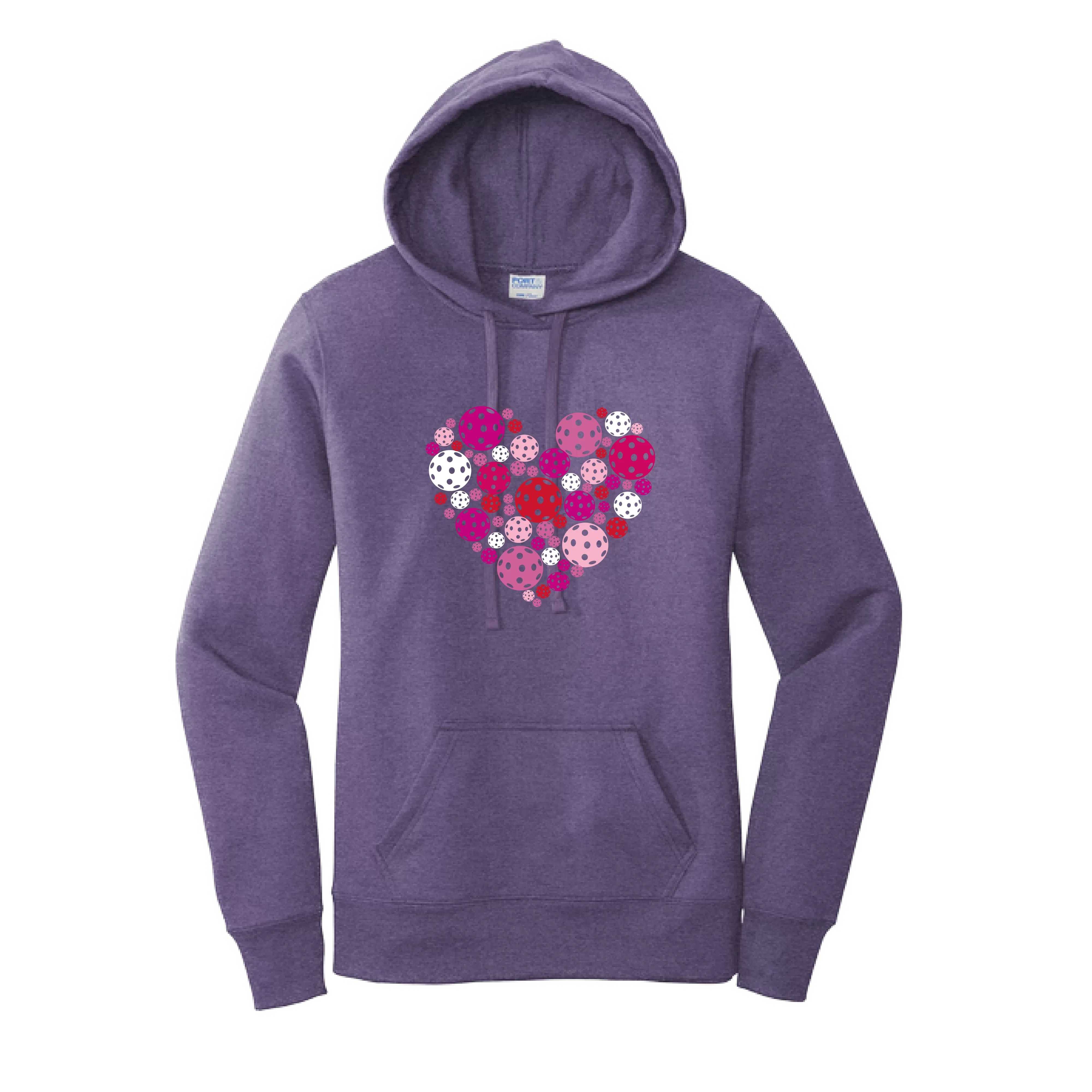 Pickleball Heart | Women’s Fitted Hoodie Pickleball Sweatshirt | 50% Cotton 50% Poly Fleece