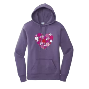 Pickleball Heart | Women’s Fitted Hoodie Pickleball Sweatshirt | 50% Cotton 50% Poly Fleece