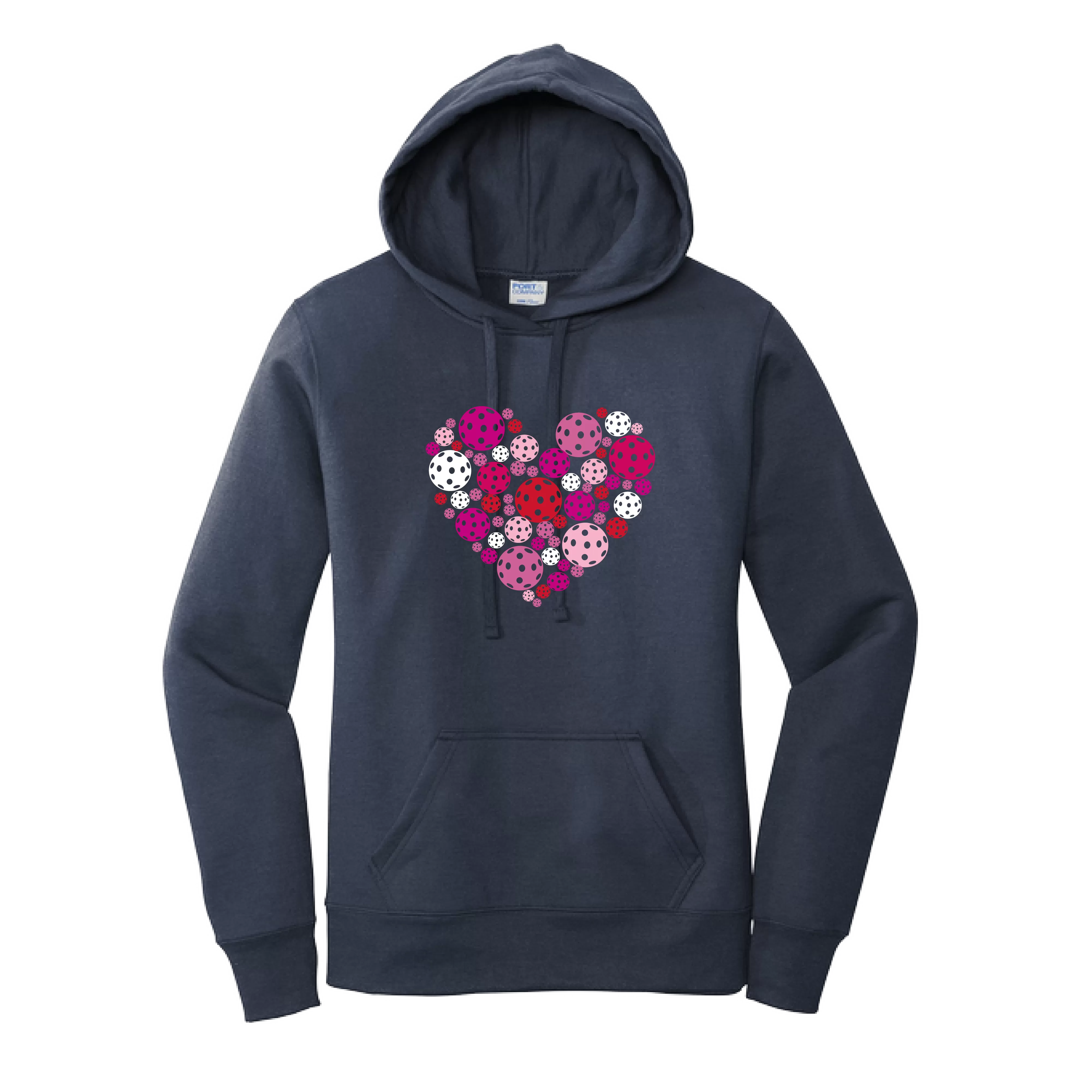 Pickleball Heart | Women’s Fitted Hoodie Pickleball Sweatshirt | 50% Cotton 50% Poly Fleece