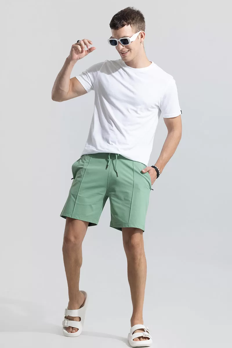 Pleated Green Shorts