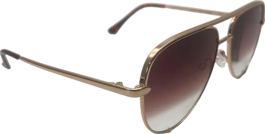 Quay Gold High Key Mini Sunglasses in case