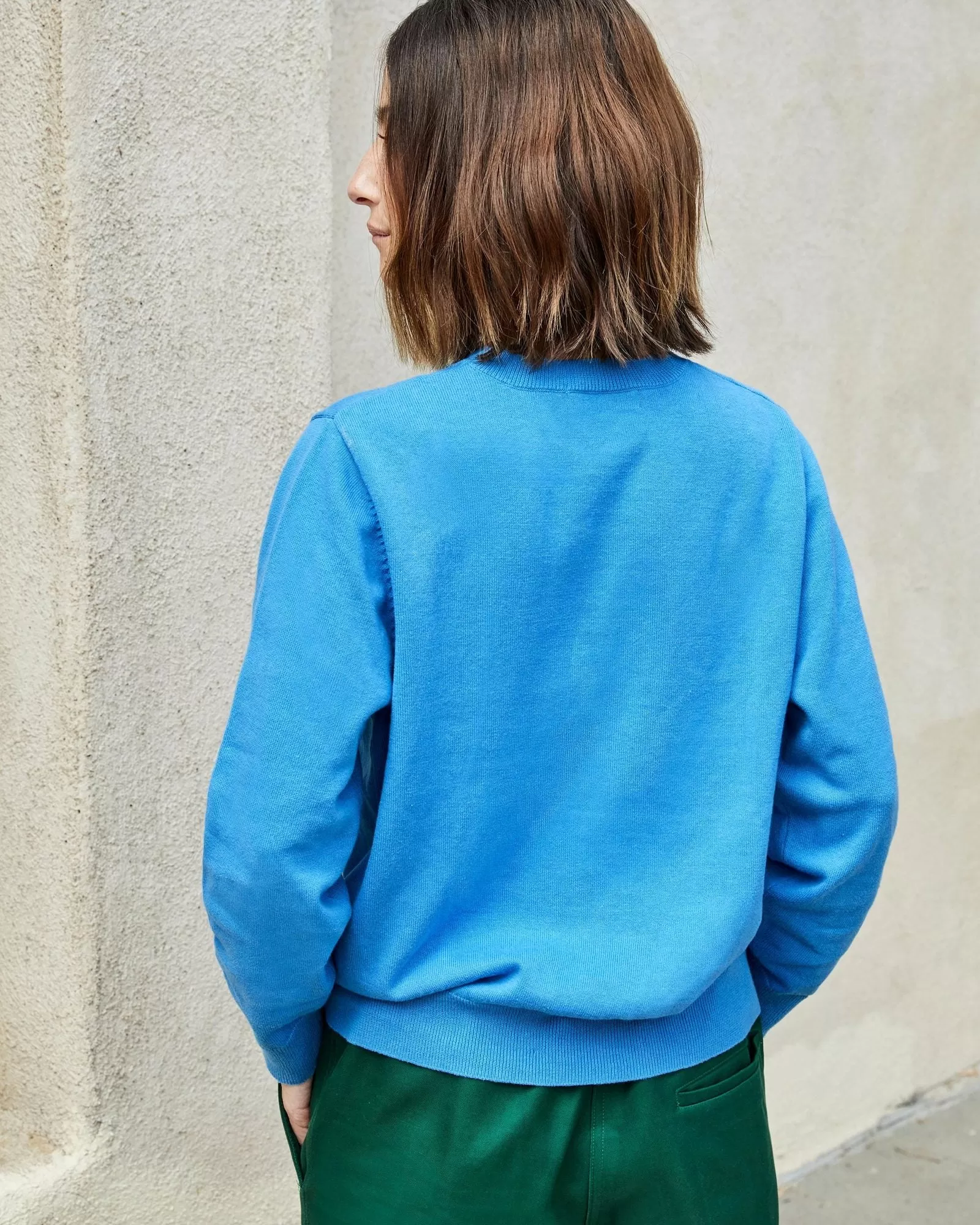 "Masculin Féminin" Knit Sweatshirt (Blue)