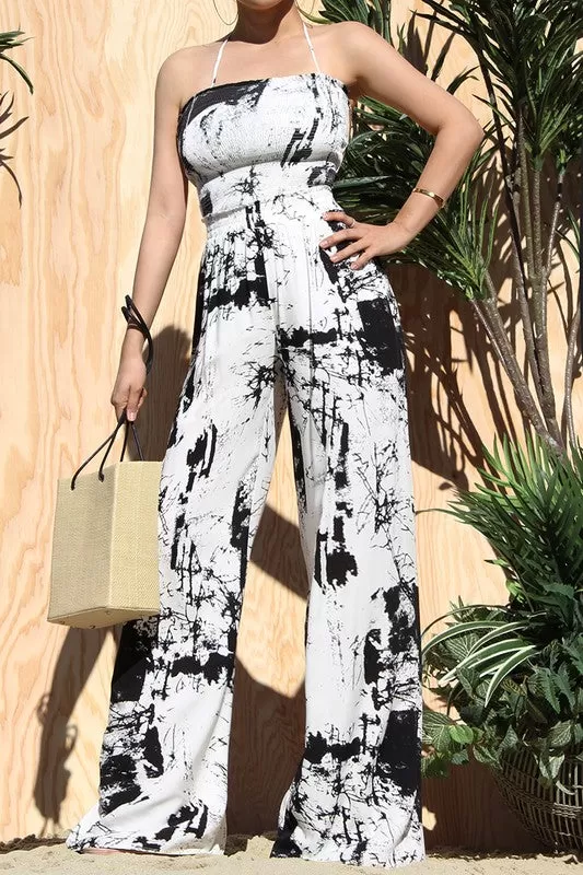 Rachel Wide Leg Jumpsuit (Tie Dye)