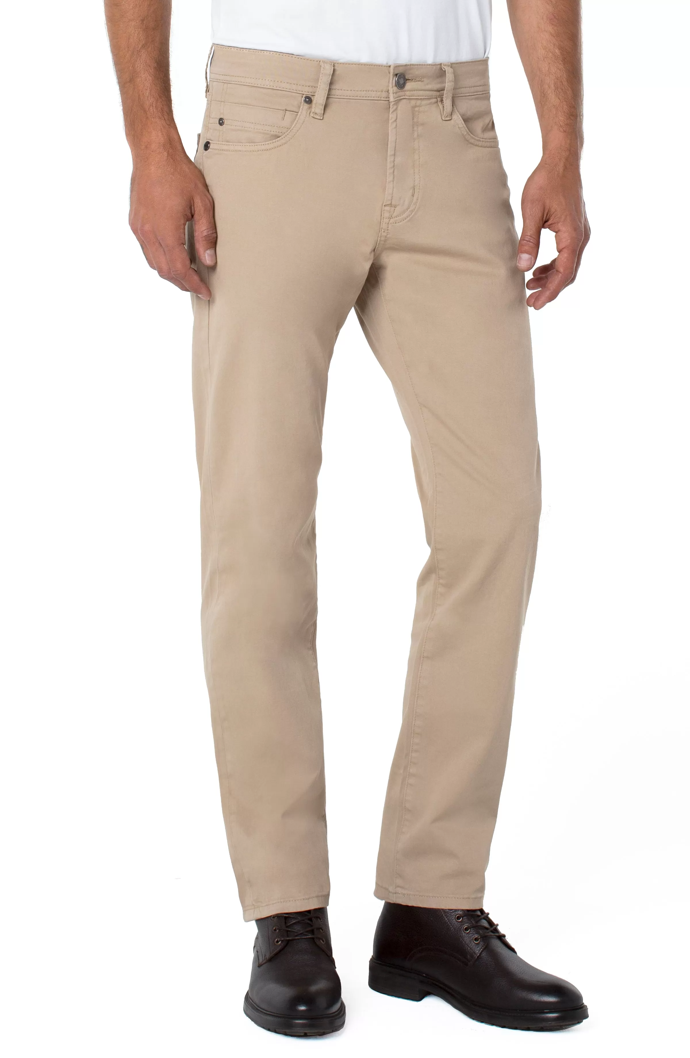 REGENT RELAXED STRAIGHT PEACHED COLORED TWILL