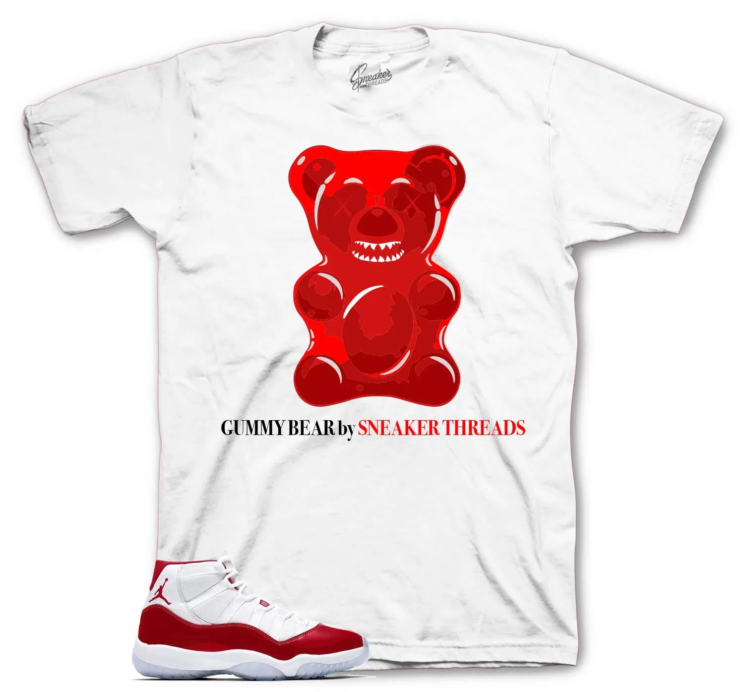 Retro 11 Varsity Red Shirt - Gummy Bear - white