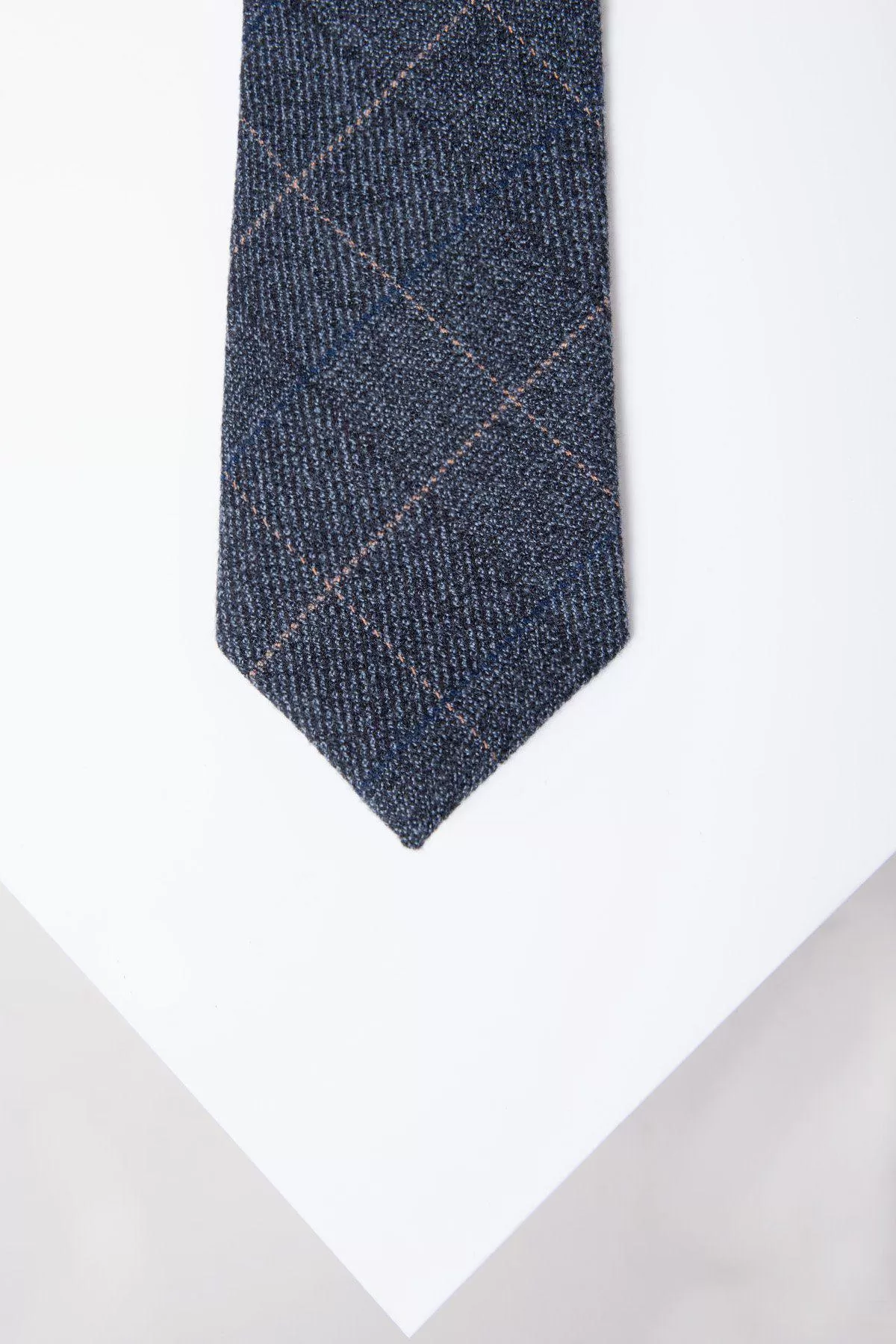 SCOTT - Blue Tweed Check Tie