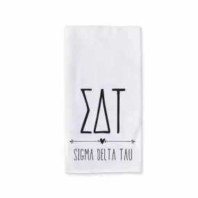 Sigma Delta Tau Sorority Kitchen Towel with Boho Design