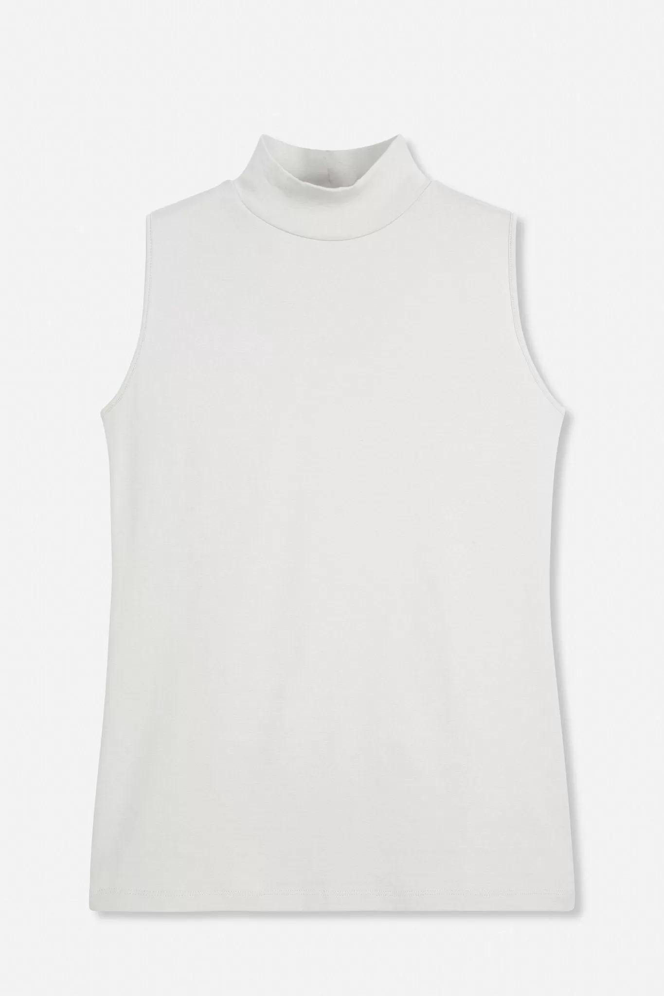 SLEEVELESS HIGH NECK IN PIMA COTTON STRETCH