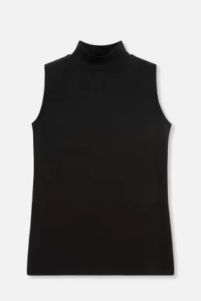 SLEEVELESS HIGH NECK IN PIMA COTTON STRETCH