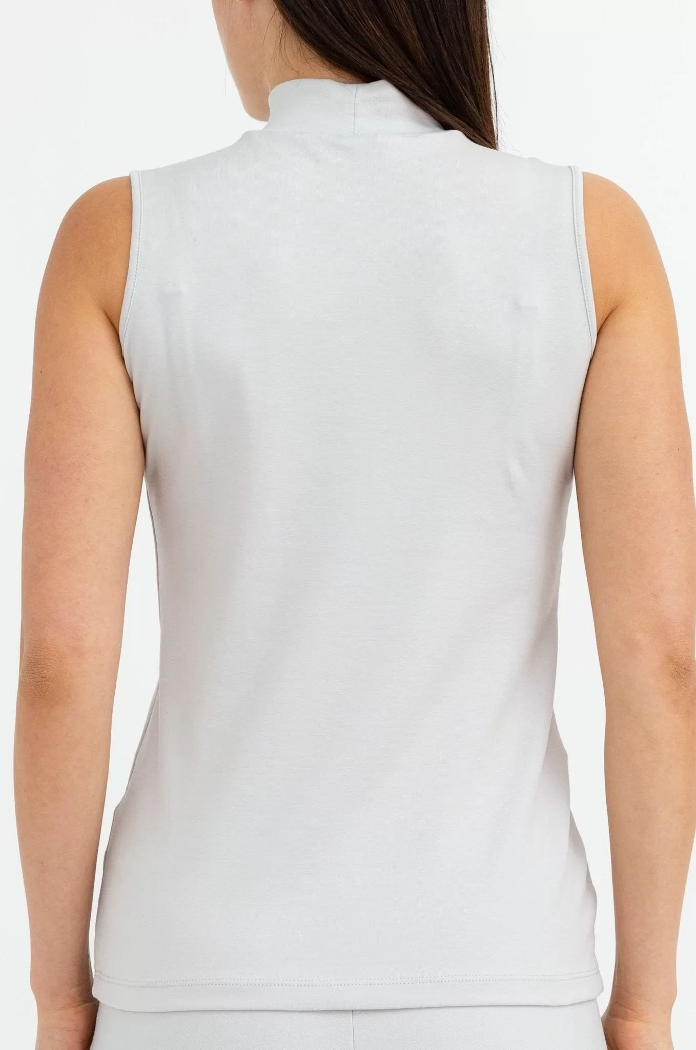 SLEEVELESS HIGH NECK IN PIMA COTTON STRETCH