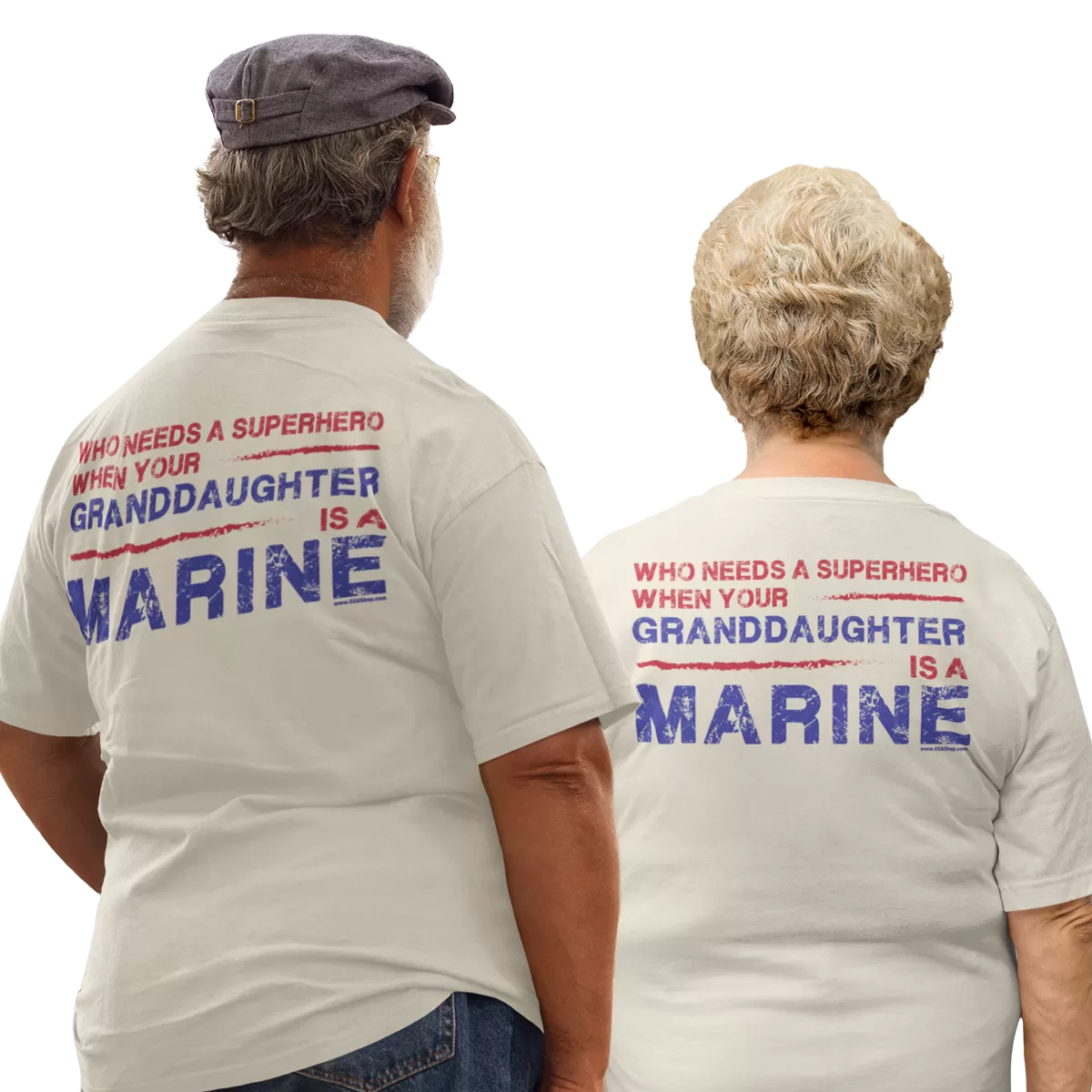 T-Shirt: Superhero, GRANDAUGHTER is a Marine (color choices)