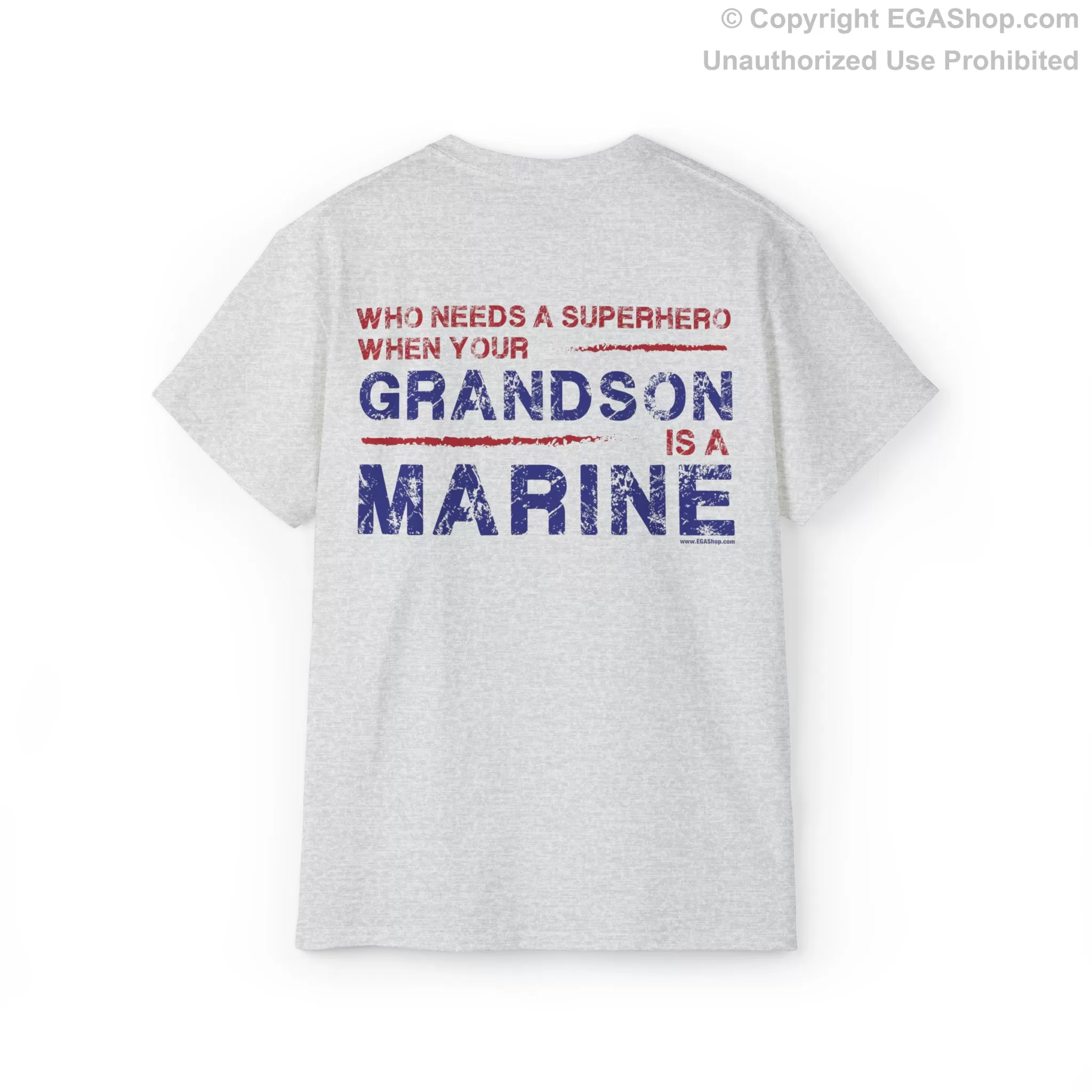 T-Shirt: Superhero, GRANDSON is a Marine (color choices)