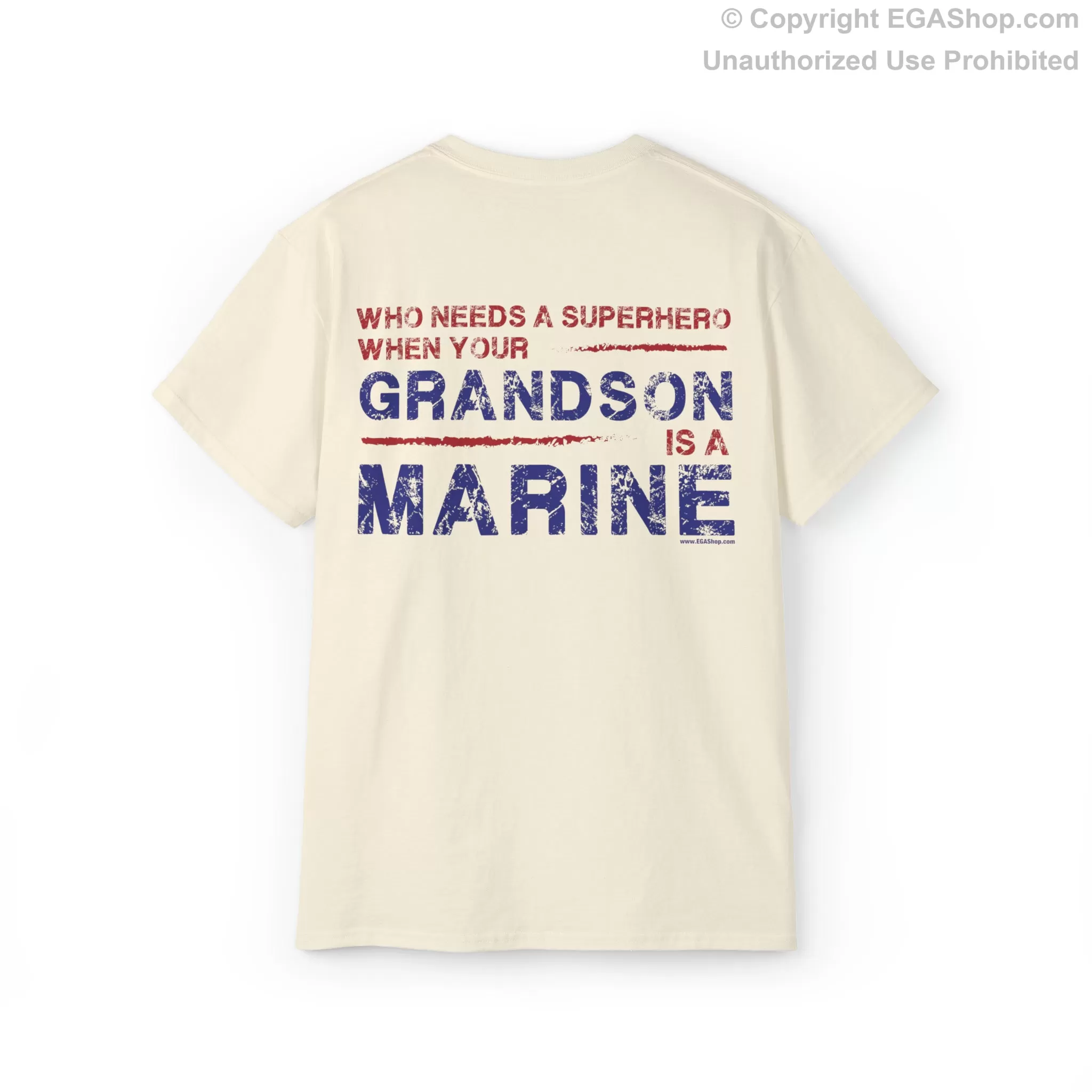 T-Shirt: Superhero, GRANDSON is a Marine (color choices)