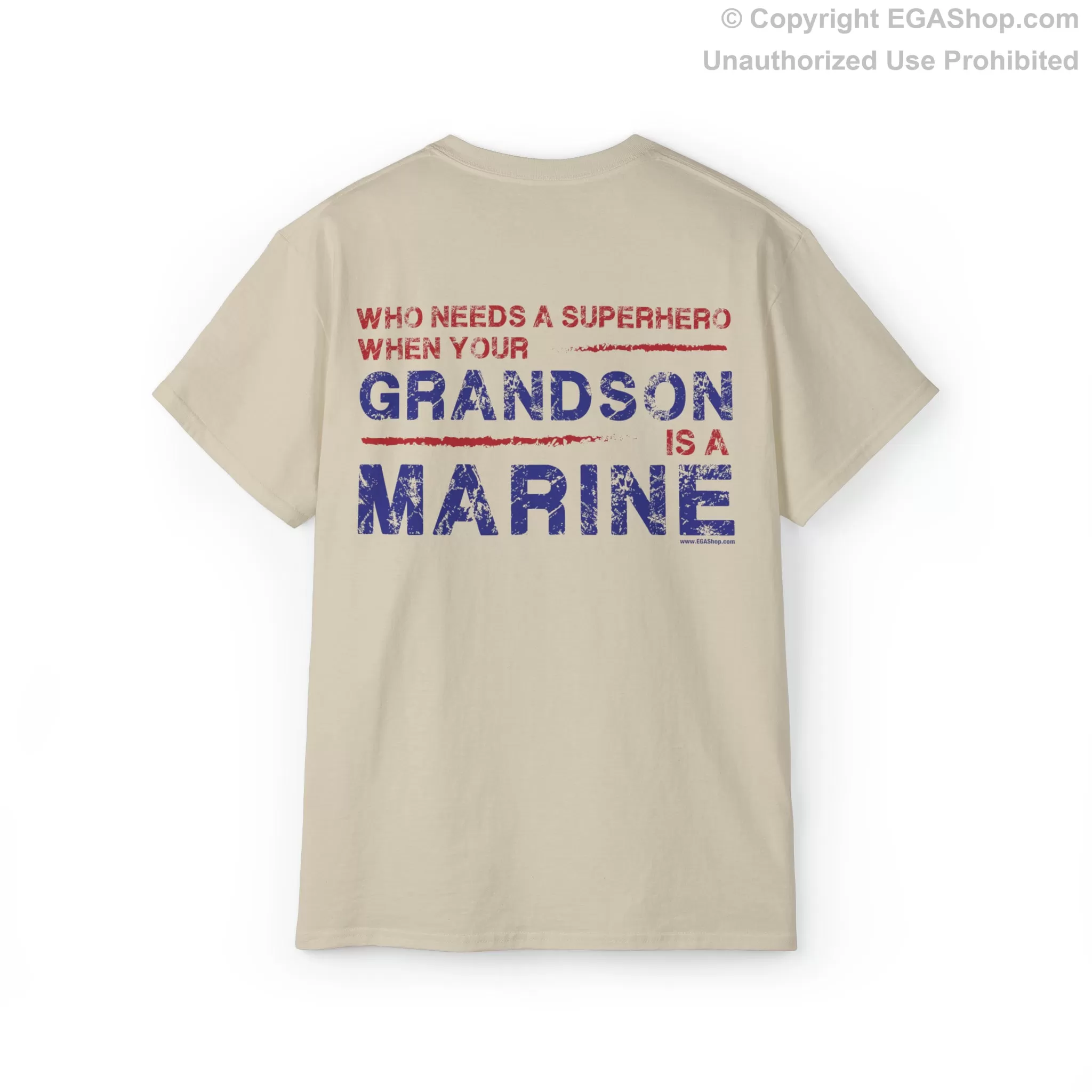 T-Shirt: Superhero, GRANDSON is a Marine (color choices)