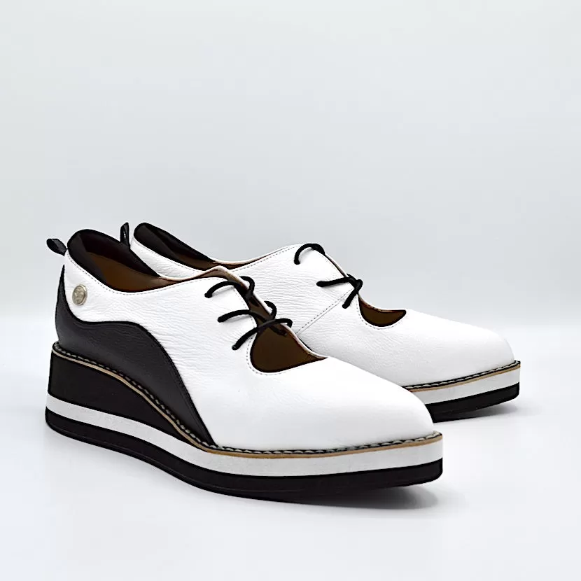 TEMPO OXFORD - WHITE/BLACK LEATHER