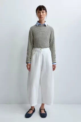 Tubular Curved Cotton Pants