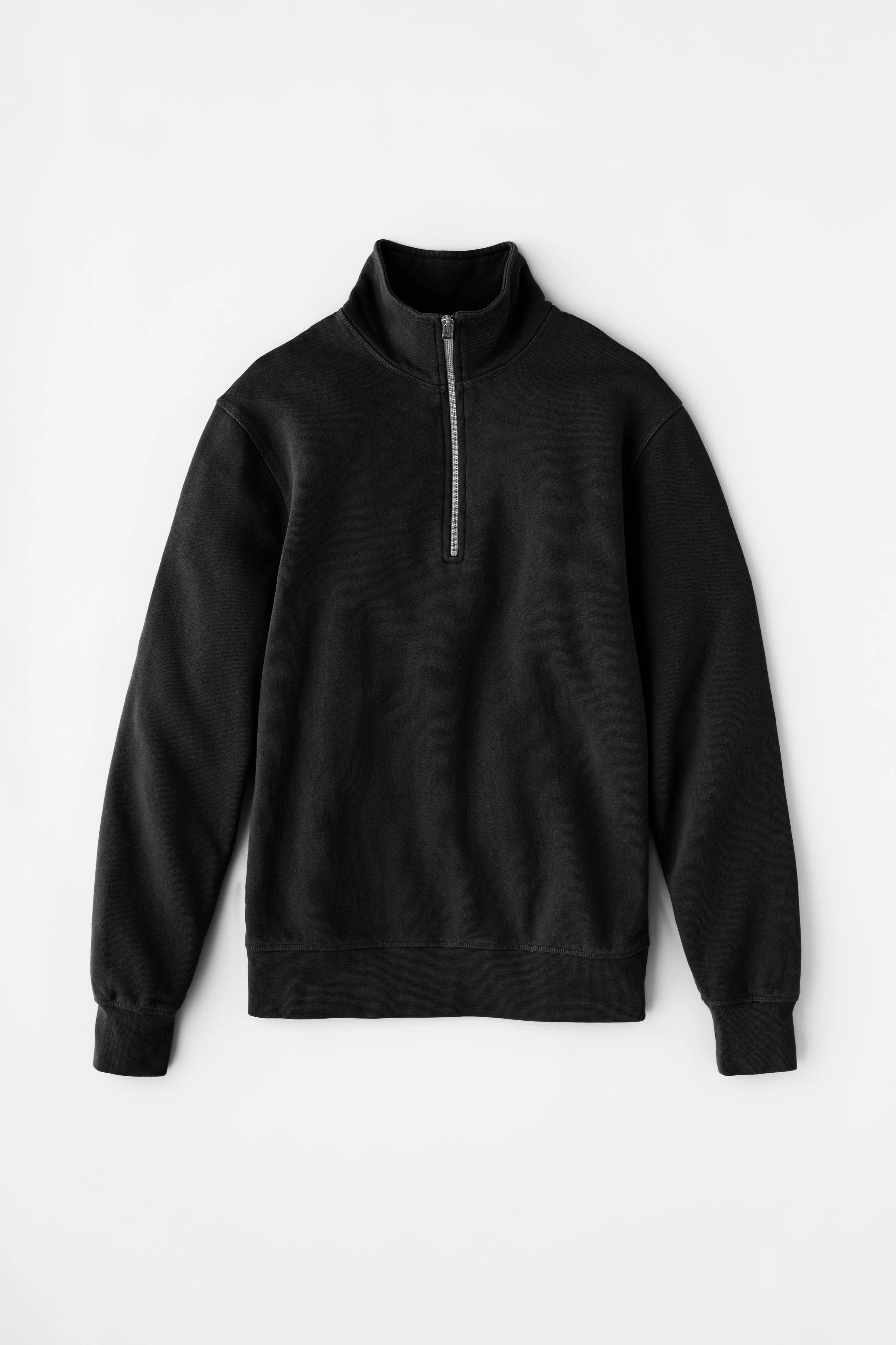 Unisex Quarter Zip French Terry Sweatshirt in Black