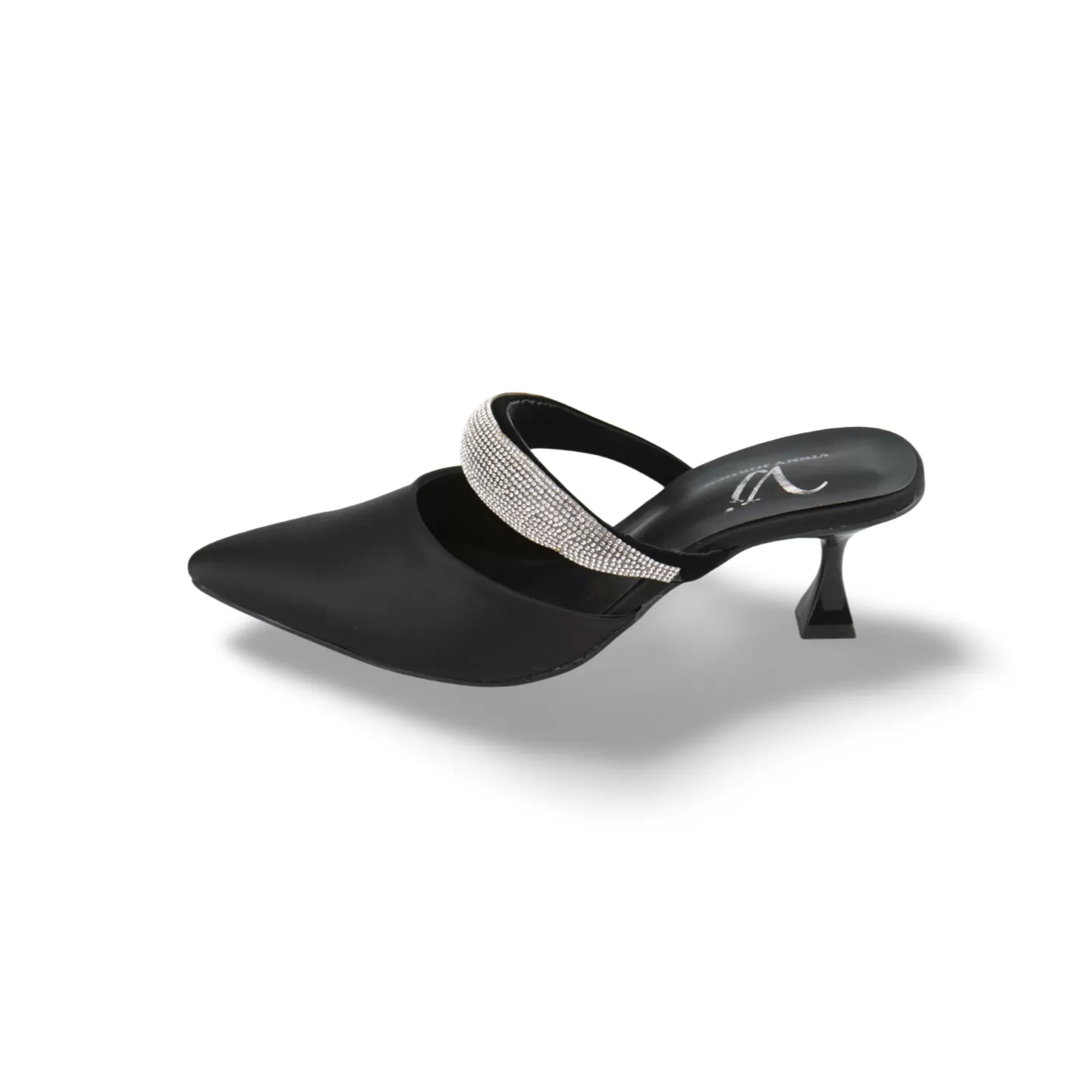 VINNY JORDEN Rhinestone Strap Heeled Mules: Chic Comfort for Every Step