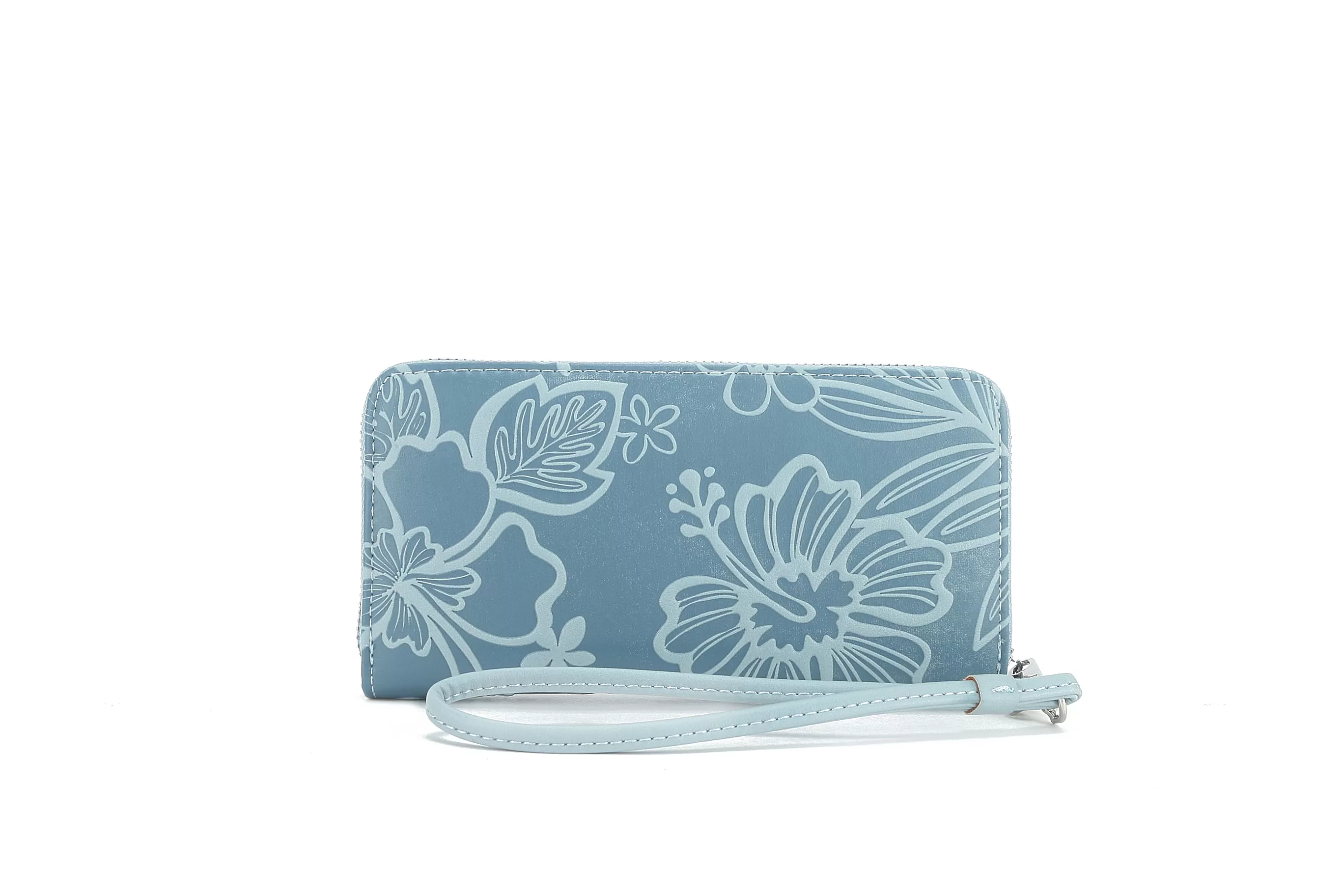 Wallet Kaylee Cherry Blossom Embossed Blue