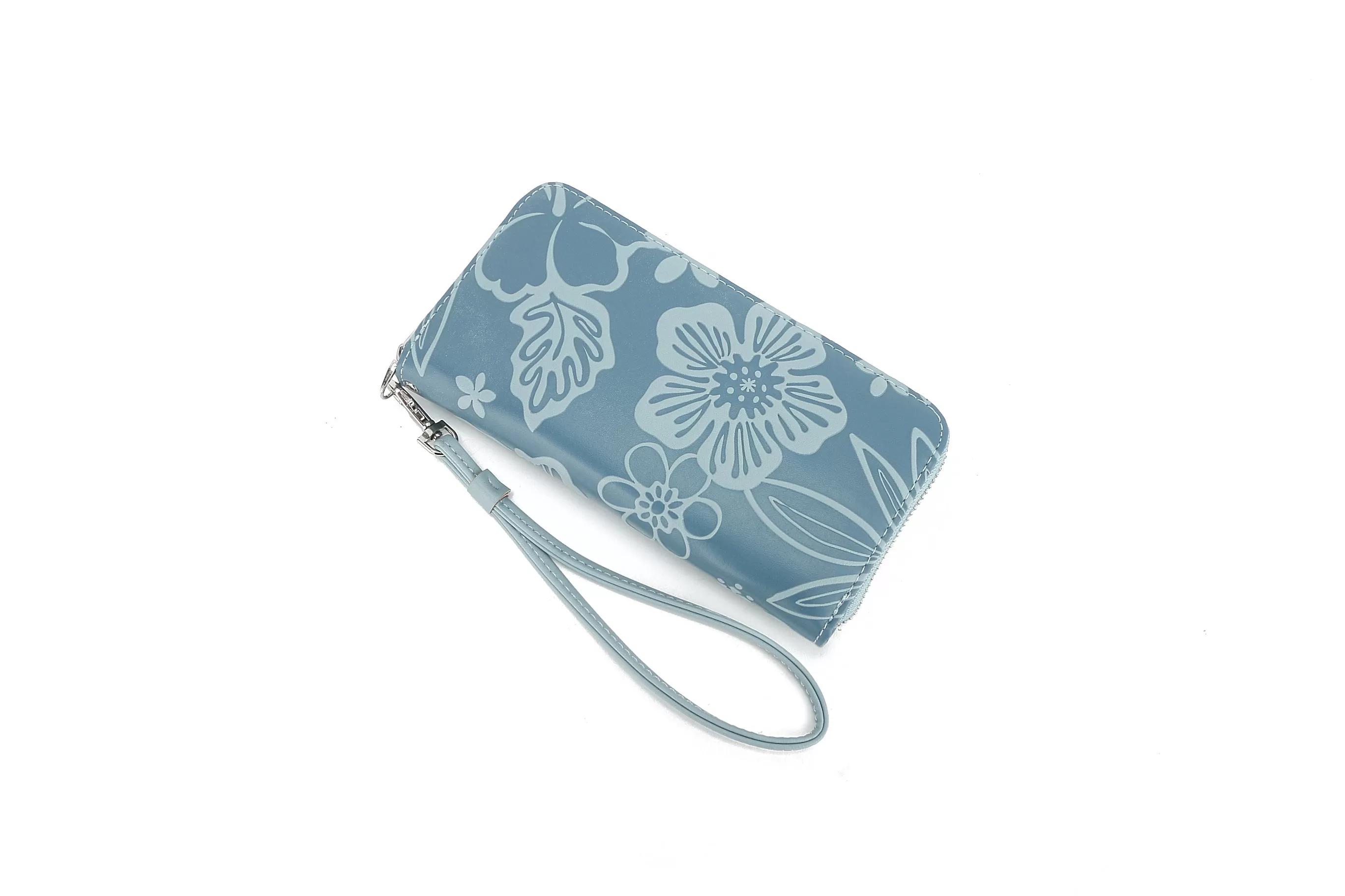 Wallet Kaylee Cherry Blossom Embossed Blue