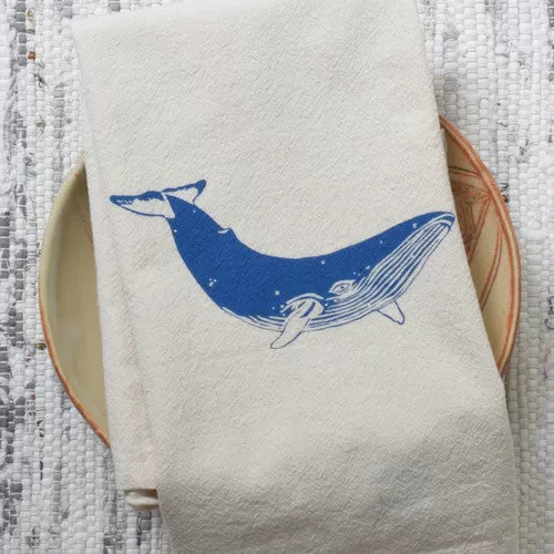 Whale Cotton Tea Towel & Napkins