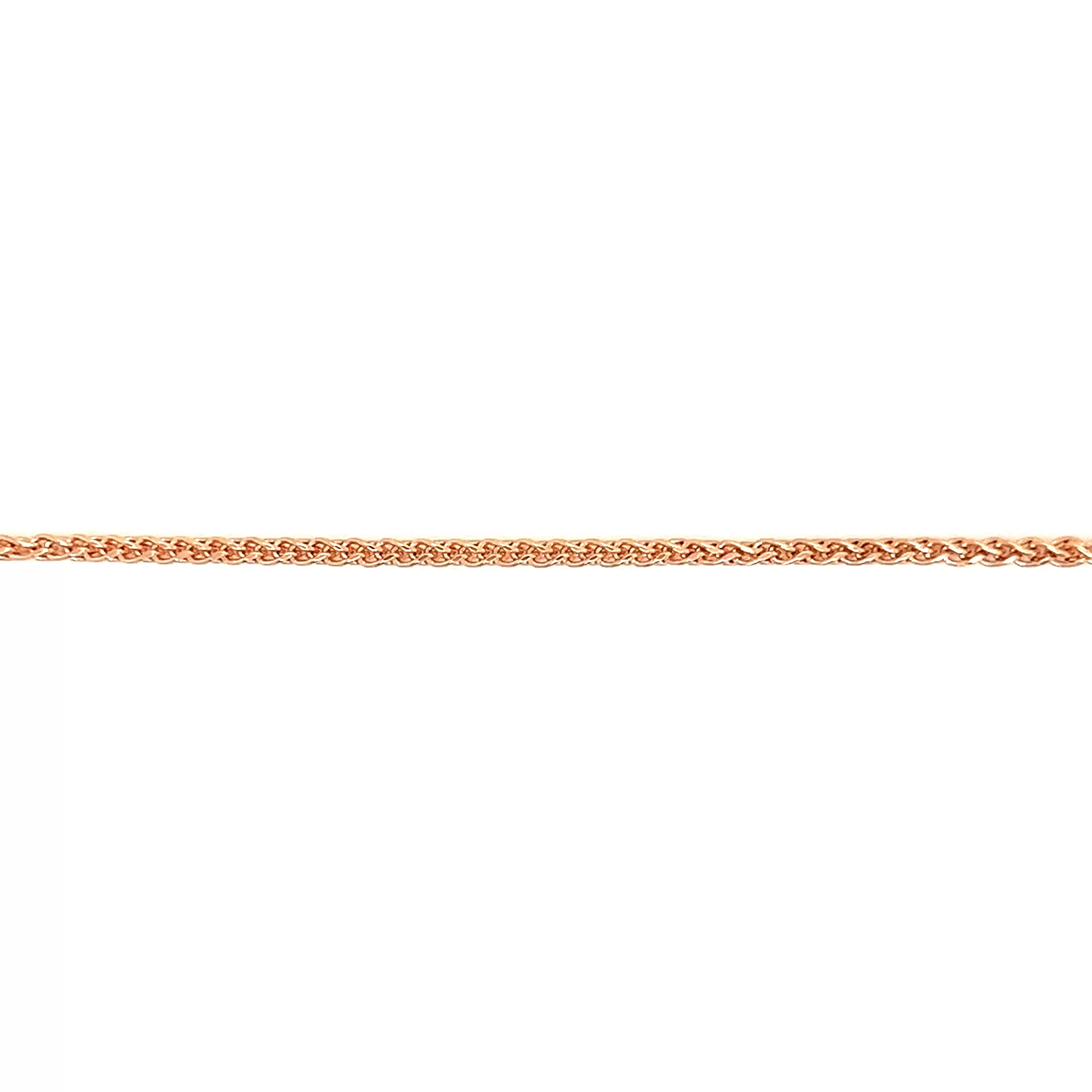 Wheat Chain 1.7mm with 16 Inches of Length in 14K Rose Gold