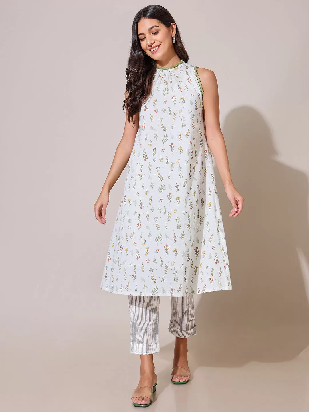 Whimsical Dreams Floral Printed A-line Kurta Set