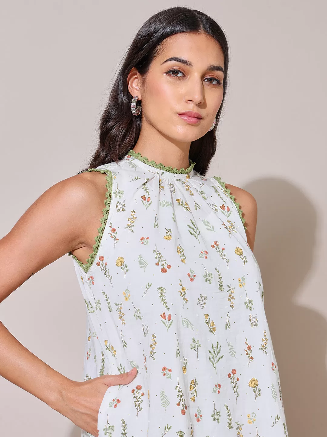 Whimsical Dreams Floral Printed A-line Kurta Set