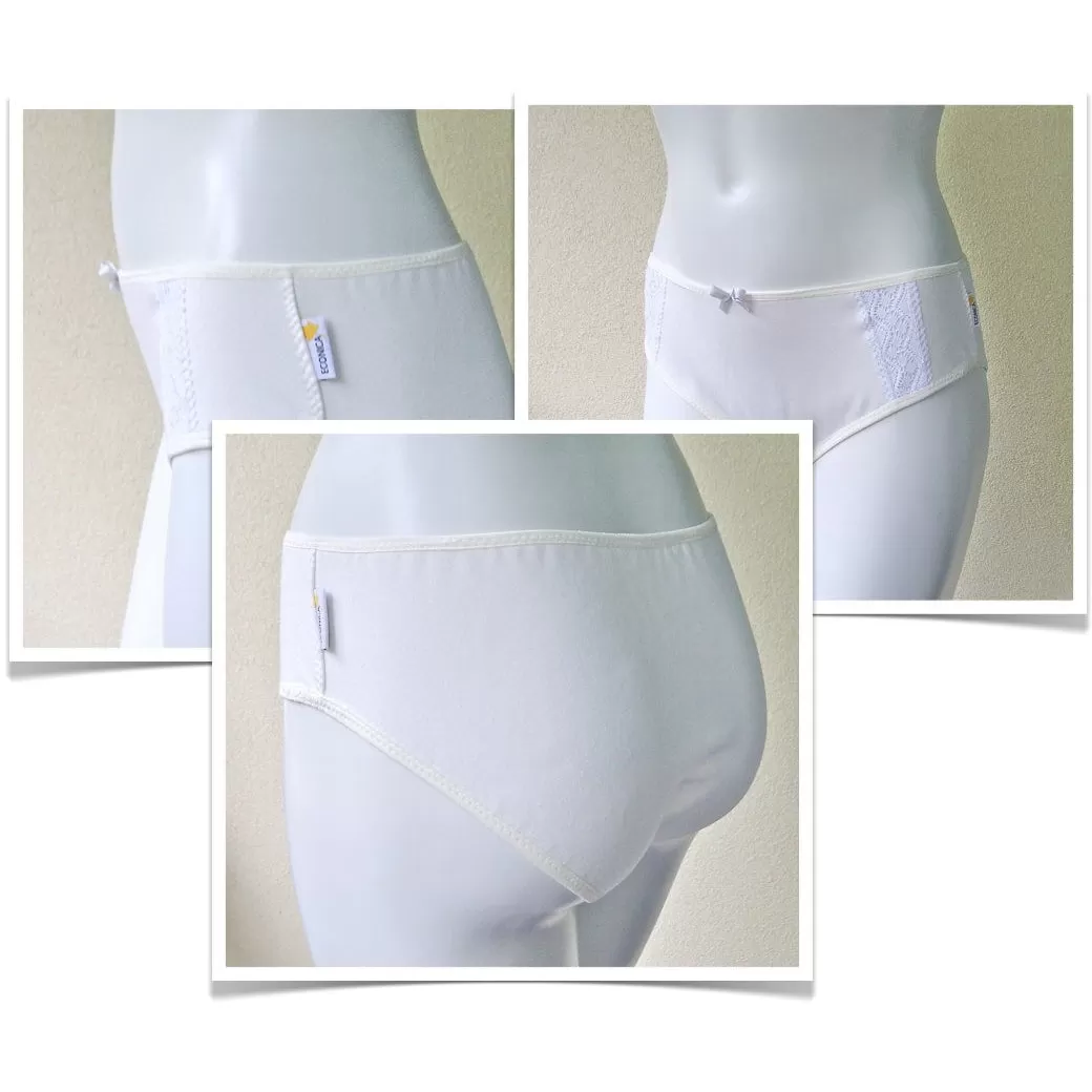 White bikini brief - organic cotton