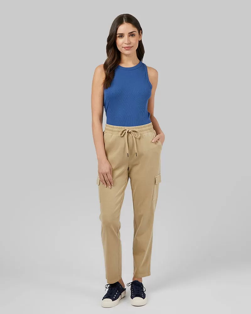 WOMEN'S KNIT CARGO ANKLE PANT