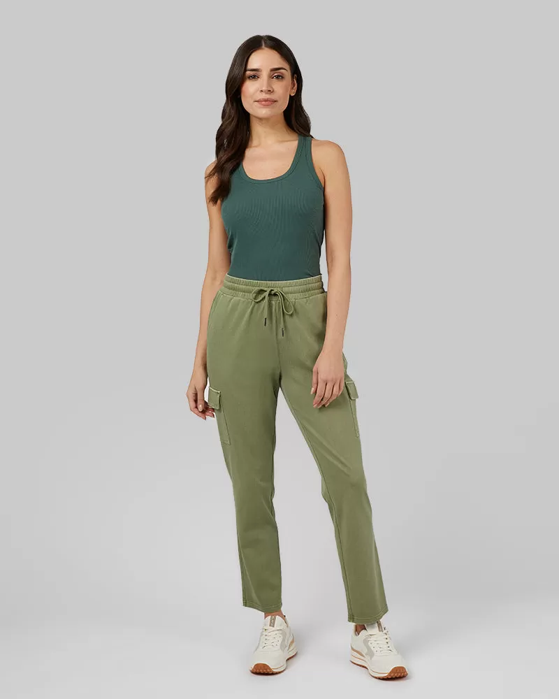 WOMEN'S KNIT CARGO ANKLE PANT