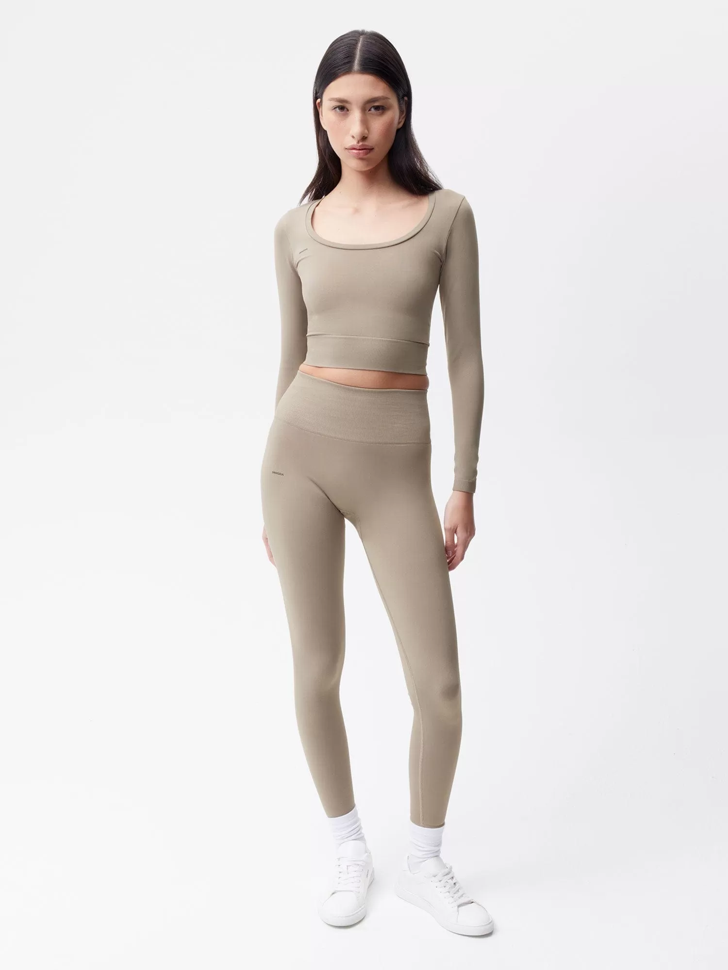 Women's Plant-Stretch Compressive Leggings—Taupe