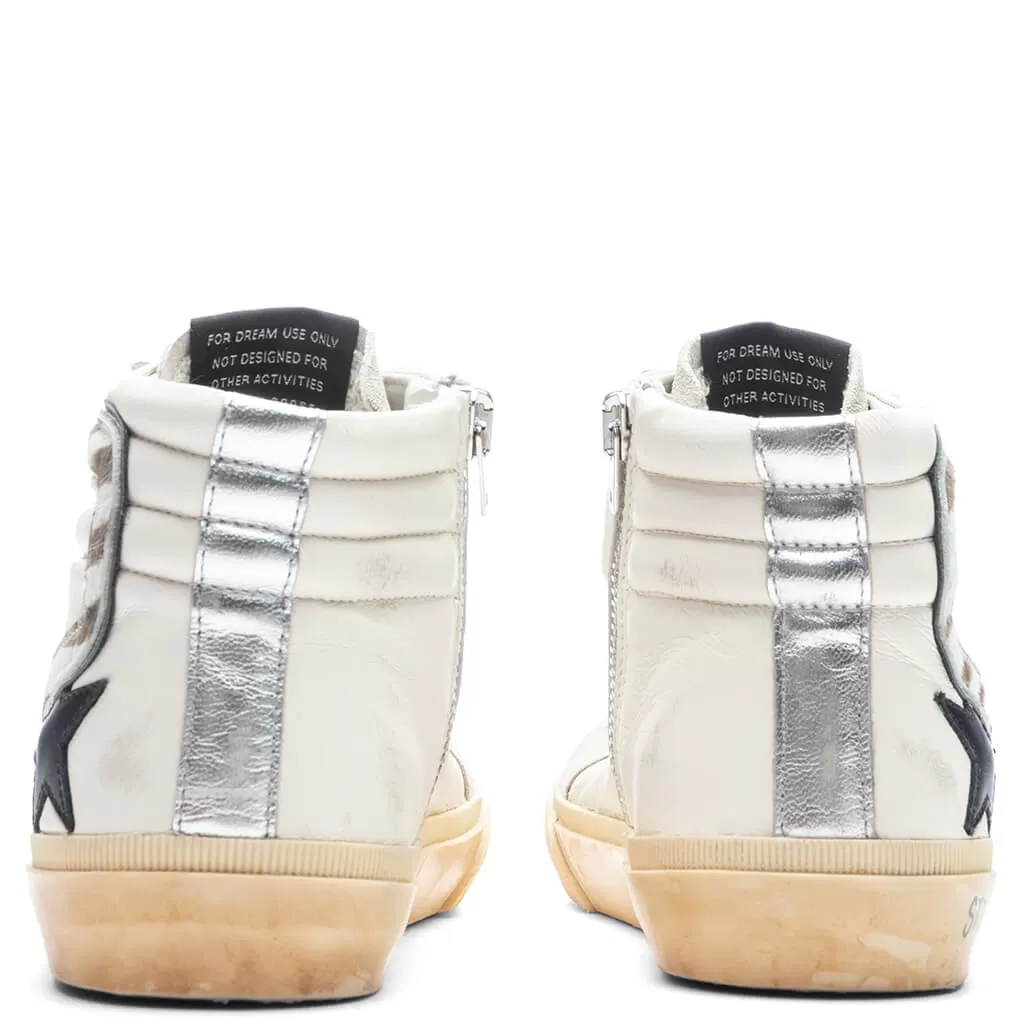 Women's Slide Leather Star - Beige/Black/Silver