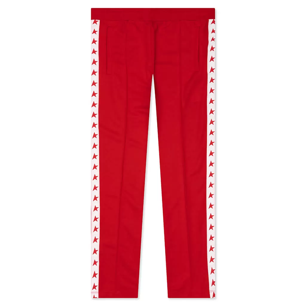 Women's Star Wide Leg Jogging Pant - Tango Red/White