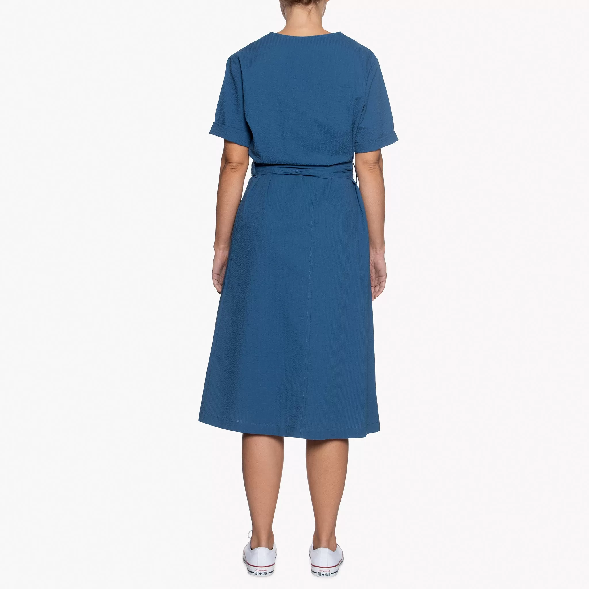 Wrap Dress - Seersucker 40s - Blue